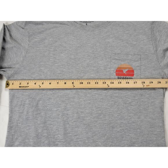 Birddogs Graphic T Shirt Gray Long Sleeve Crew Neck Logo Pocket Men's Size Large - Picture 7 of 7
